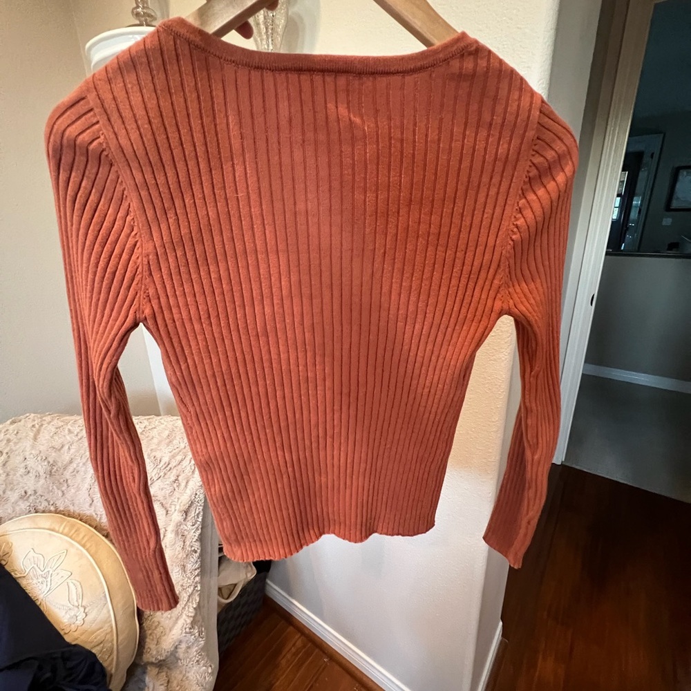ROLLA'S Rust Ribbed Cardigan Sweater - Picture 4 of 4